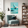 Turquoise Seascape Living Room Demo
