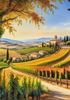 Printable Art of Tuscan Village with Golden Vineyards and Russet Shores