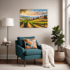 Tuscan Village Scenery Living Room Demo