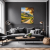 Tuscan Village Scenery Living Room Demo