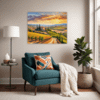 Tuscan Village Scenery Living Room Demo