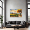 Tuscan Village Scenery Living Room Demo