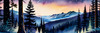 Printable Twilight Scene of Stars Twinkling in Fir Forest Landscape