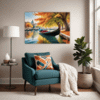 Venice Gondola Fall Scene Living Room Demo
