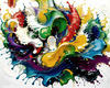 Vibrant Color Field Abstract Art Print Exploring Hues