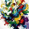 Vibrant Color Field Abstract Art Print Exploring Hues