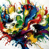 Vibrant Color Field Abstract Art Print Exploring Hues