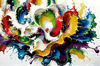 Vibrant Color Field Abstract Art Print Exploring Hues