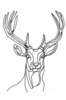 Minimalist Line Art Emphasizing White-Tailed Deer Antler Curve