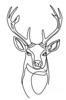 Minimalist Line Art Emphasizing White-Tailed Deer Antler Curve