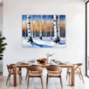 Winter Birch Trees Dining Room Demo