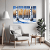 Winter Birch Trees Living Room Demo