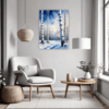 Winter Birch Trees Living Room Demo