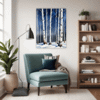 Winter Birch Trees Living Room Demo