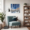 Winter Birch Trees Living Room Demo