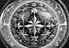 Surreal Black and White Zodiac Sphere Abstract Art with Star Patterns